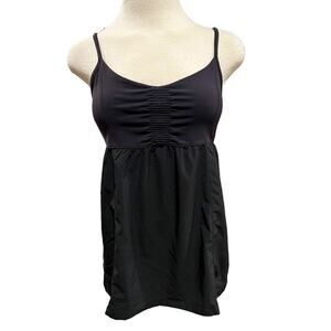 Athleta Ruched Babydoll Tank Top Size